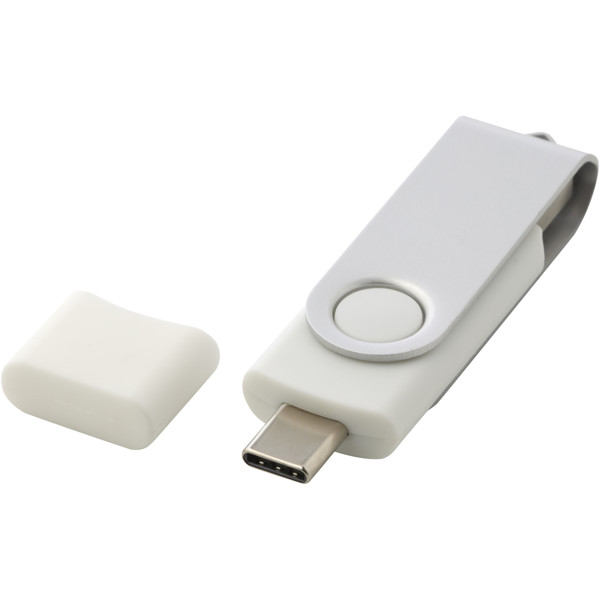 USB Tipo C OTG giratória - Branco / 8GB