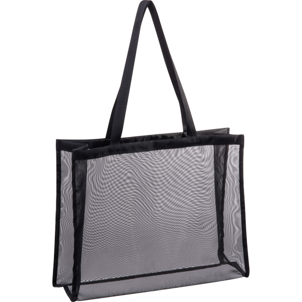 Polyester beach bag AUGUST - Black