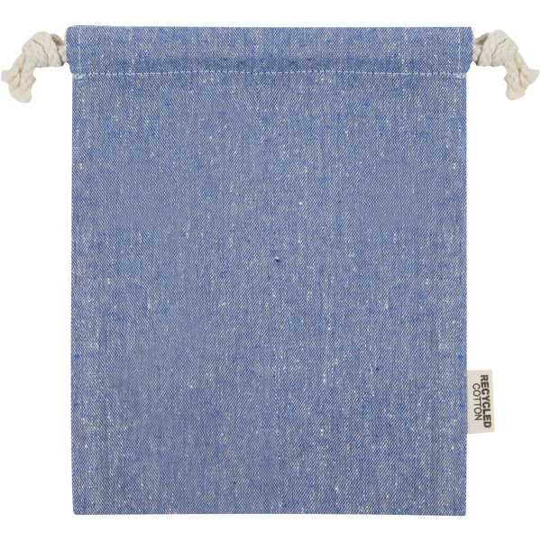 Pheebs 150 g/m² GRS Zuziehbeutel aus Recyclingbaumwolle klein 0,5 l - heather blau