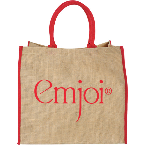 Shopper in juta Large - 25L - Naturale / Rosso