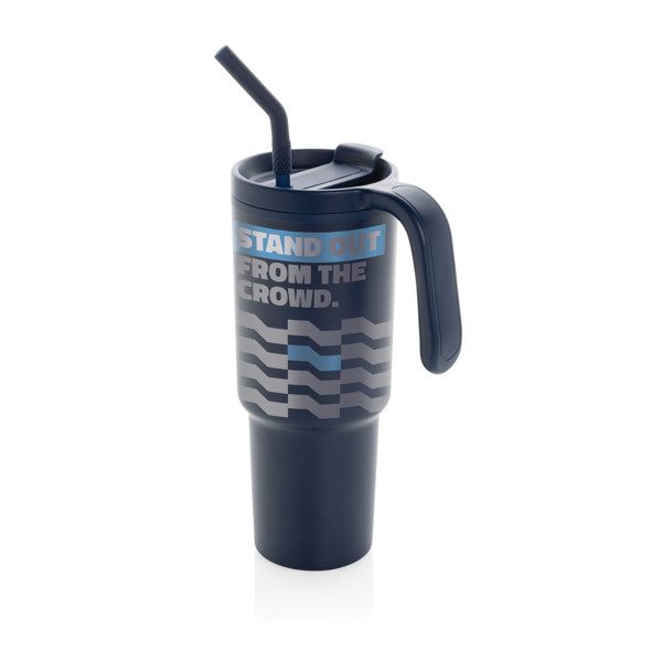 Mug 900ml en acier certifié RCS Graphic - Bleu Marine