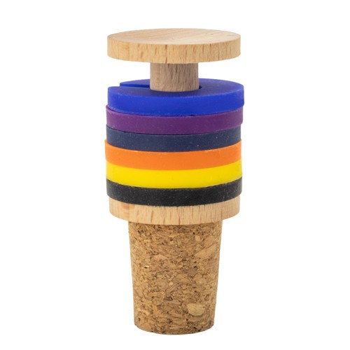 CORK AND WOOD STOPPER WITH 8 IDENTIFICATION RINGS FOR GLASSES “TRIANA”