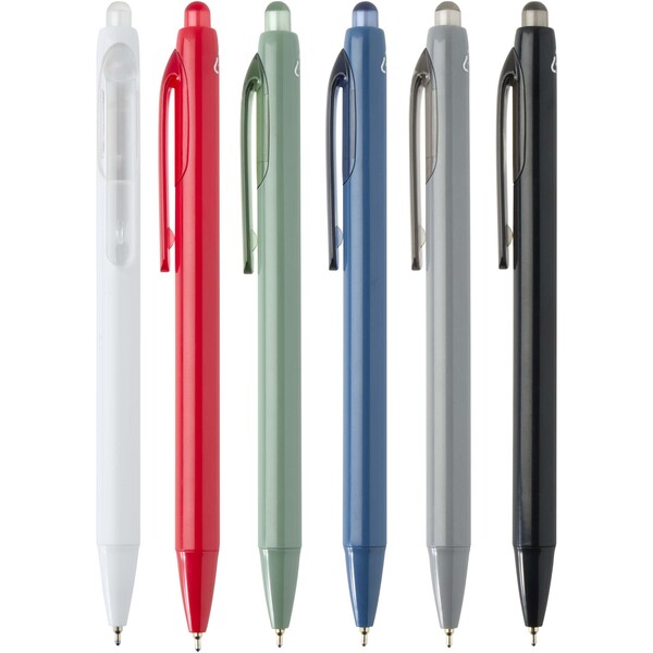 Glen RCS recycled bi-injected ballpoint pen (blue ink) - White