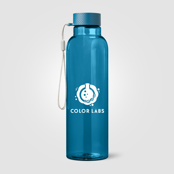 Bouteille Aura rPET avec bracelet de poigne - 710 ml - Bleu marine / Sérigraphie