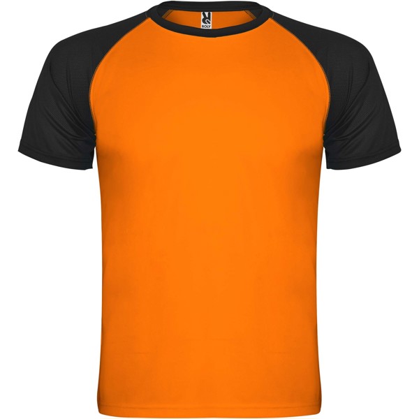 T-shirt sportiva a maniche corte unisex Indianapolis - Arancione fluo / Nero / L