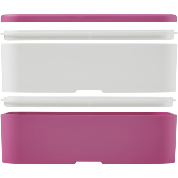 MIYO double layer lunch box - Pink / White / White