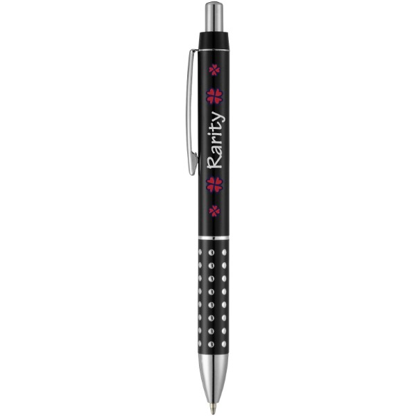 Bling ballpoint pen with aluminium grip - Solid Black