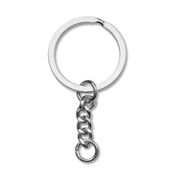 Custom shape Pre-programmed NFC keyring with doming - M3 flat split ring / Tissue paper wrapping