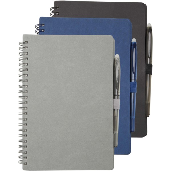 Carnet A5 à couverture souple réutilisable et parure de stylos Slate (encre noire) - Marine