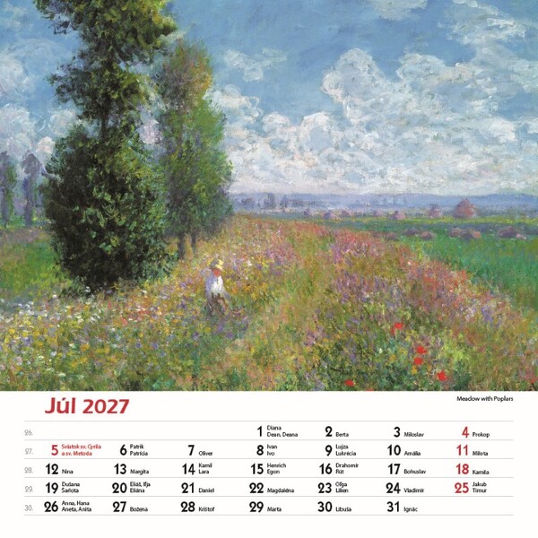 Nástenný Kalendár Claude Monet Štvorec 2027