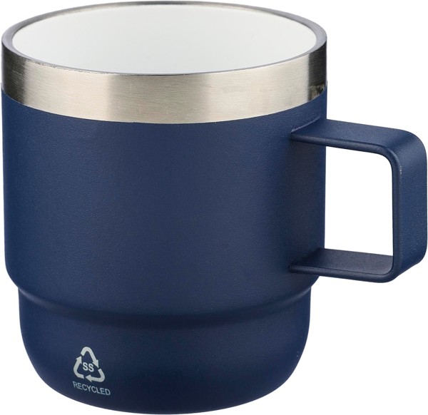 Gerecycled roestvrijstalen dubbelwandige drinkbeker (180 ml) Lilia - wit