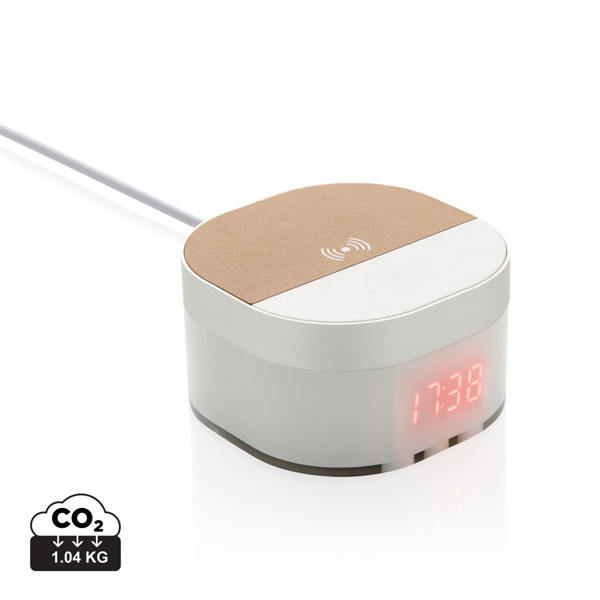 Aria 5W Wireless Charging Digital Clock - Natural