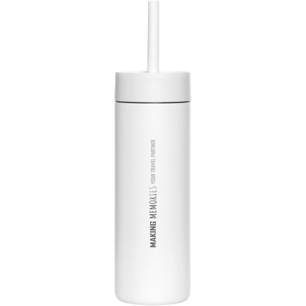 Bouteille d’eau MiiR Sipper de 473 ml avec paille - Blanc