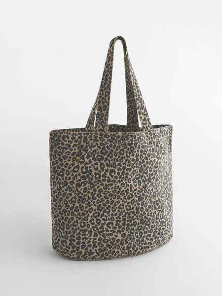 Leopard print canvas Shopper