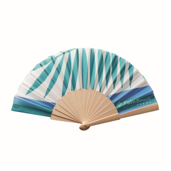 Full colour wooden hand fan - Full colour