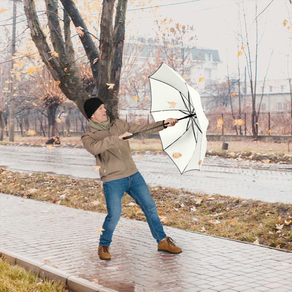 AC midsize umbrella FARE® Windmatic® - Natural White Ws