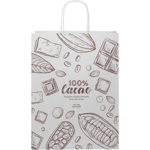 Xxl kraft papirna vrečka 31x12x41 cm, 120 g/m2 - Bela