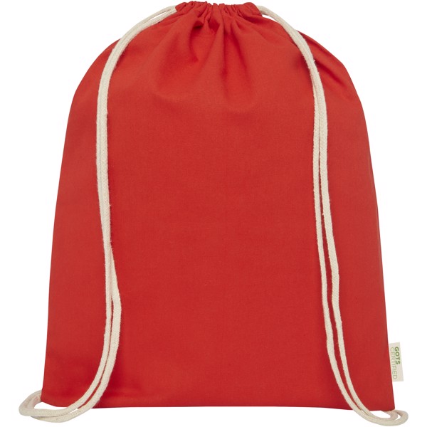 Sac à dos avec cordon en coton organique Orissa 140 g/m² 5L - Rouge
