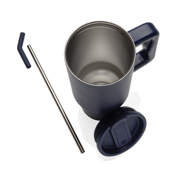 Mug 900ml en acier inoxydable recyclé Embrace RCS - Bleu Marine