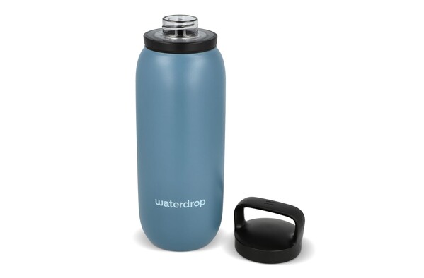 Waterdrop All-Purpose Thermo. Bottle with Drinking Spout Cap 600ml - Grey - Blue