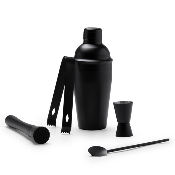 Set de coctelería personalizado de acero inoxidable con coctelera 550 ml