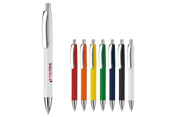 Ball pen Texas metal clip hardcolour - White