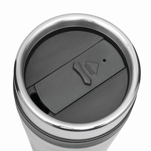Isolierbecher Lungo - Schwarz / Silber