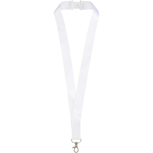 Addie recycled PET lanyard with safety breakaway - White / White / 20mm