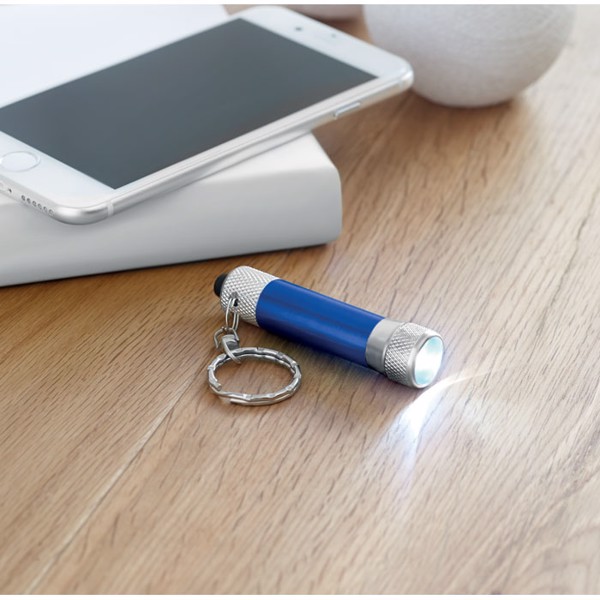 Aluminium torch with key ring Arizo - Silver