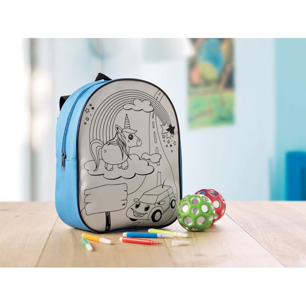 Backpack with 5 markers Backsketchy - Turquoise