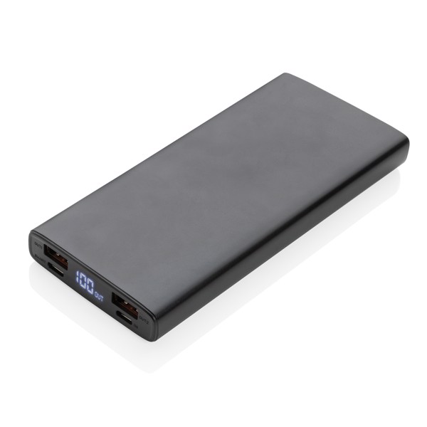 Hliníková 18W PD powerbanka 10 000 mAh - Černá