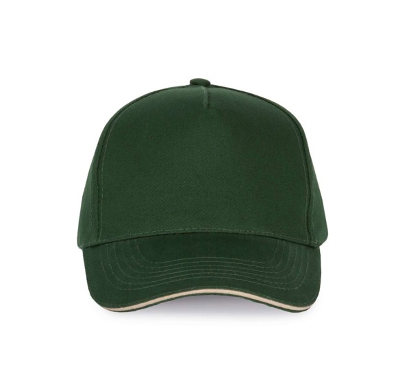 Sandwich Peak Cap - 5 Panels - White / Navy