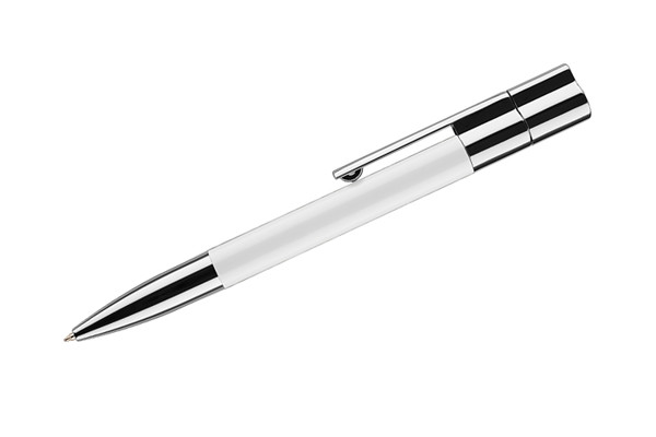 Ball pen with USB flash drive 8 GB BRAINY - white