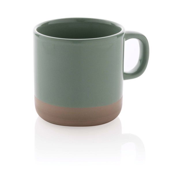 Glazovaný keramický hrnček 300ml - Zelená