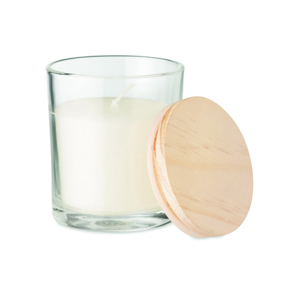 Ancient scented candle glass,bamboo lid,120g - Transparent