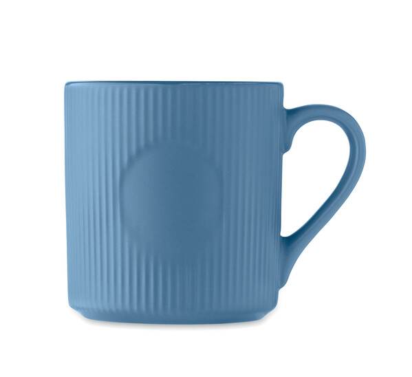 Kubek ceramiczny w prążki 340 m Ribmug - Niebieski
