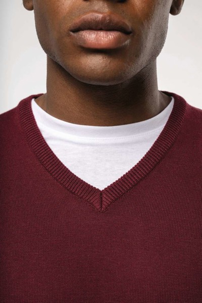 Men’S V-Neck Jumper - Light Royal Blue / 4XL