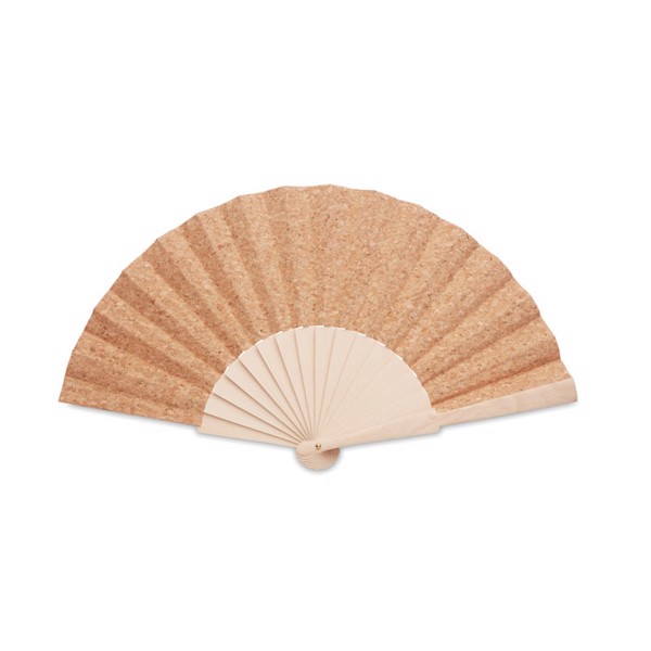 MB - Wood hand fan with cork fabric Fanny Cork