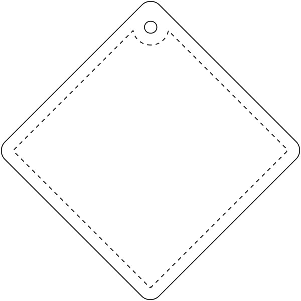 Petite attache réfléchissante en forme de diamant en PVC H-09 RFX™ - Blanc