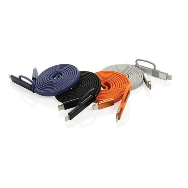 Câble magnétique 60W 2 en 1 Arc en PET RCS - Bleu