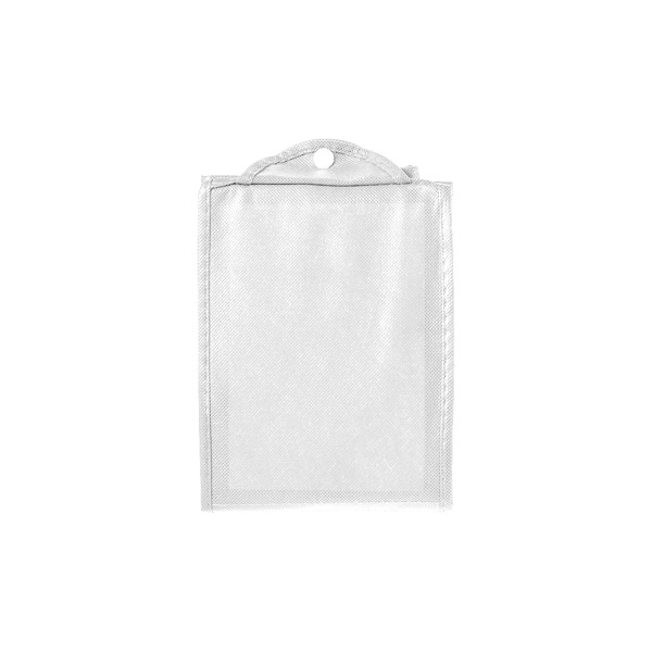 Stitched 80 G/M2 Non-Woven Fabric Foldable Shopping Bag With Gusset And Short Handles - White