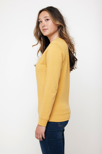 Sweater à col rond en coton recyclé Iqoniq Zion - Ochre Yellow / XS