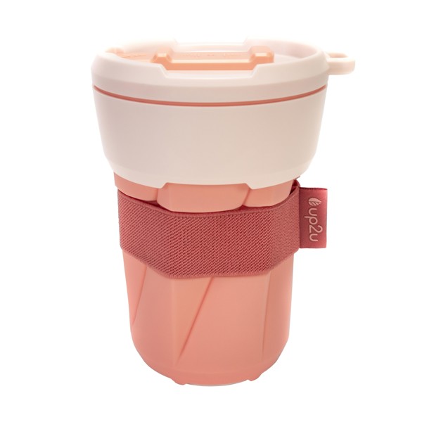 Foldable Reusable Cup Muc My Useful Cup® From Up2u, 0.35 L - Apricot / White