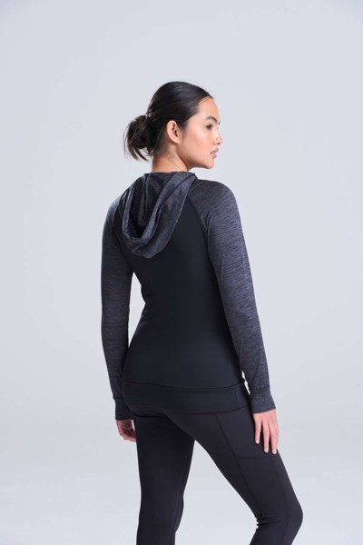 Women's Cool Contrast Zoodie - Black / Black Slate Melange / XS