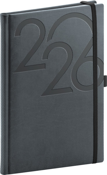 Notique Týdenní Diář Ajax 2027, Černý, 15 x 21 cm