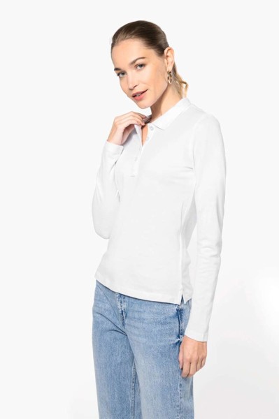 Ženska polo majica dugih rukava od pikea - Light Royal Plava / M