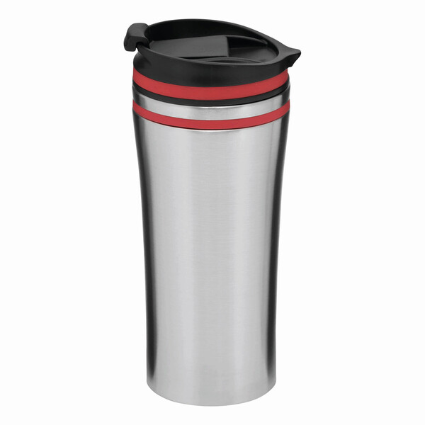Double-Walled Travel Mug Liberica - Red / Silver