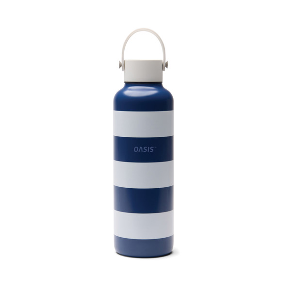VINGA Bouteille 600ml en acier inoxydable RCS Lagoa - Bleu Marine / Blanc