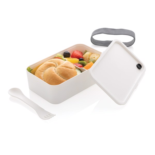 XD škatla za kosilo, spork, primerna za mikrovalovno pečico, 1,2 l - Bela