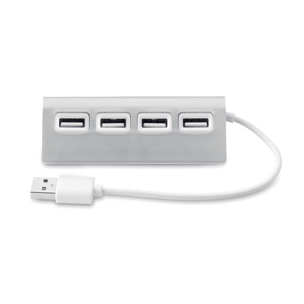 4 port USB hub Aluhub - Matt Silver